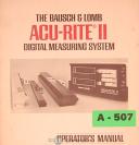 Bausch & Lamb-Acu-Rite-Bausch Lomb Acu-Rite II DRO Operations Install and Parts Location Manual 1981-ACU-RITE II-01